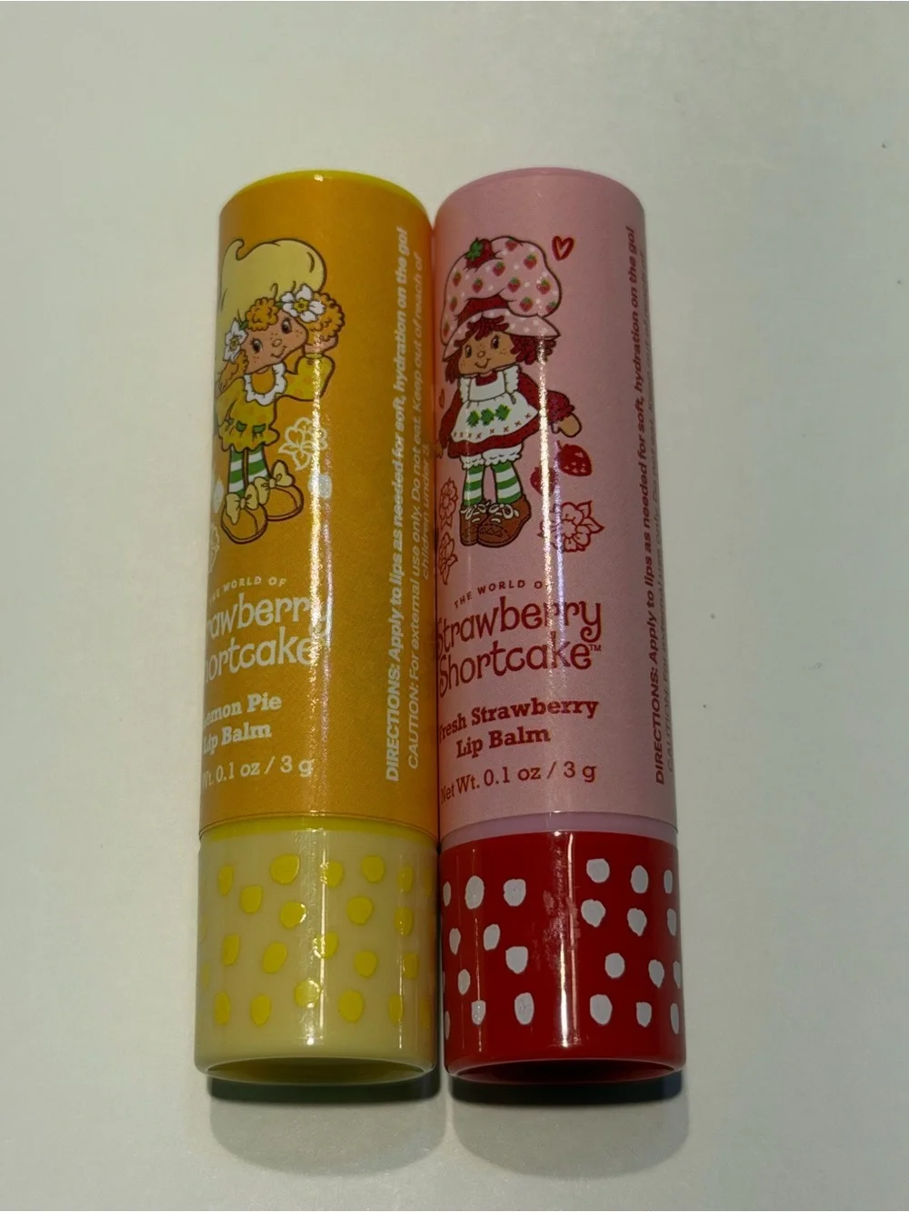The World Of Strawberry Shortcake Lip Balm Duo Fresh Strawberry & Lemon Pie NEW